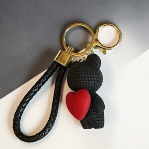Black and Red Bear Keychain
